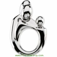 Sterling Silver 20.50X13.50 MM Polished LG. MOTHER & CHILD FAMILY