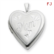 Sterling Silver 20mm MOM Heart Locket chain