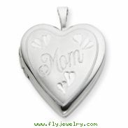 Sterling Silver 20mm MOM Heart Locket chain
