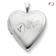 Sterling Silver 20mm Mom with Diamond Heart Locket chain