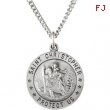 Sterling Silver 21.8 Rd St. Christopher Pend Medal