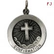 Sterling Silver 22.00 MM Confirmation Medal W/cross