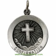 Sterling Silver 22.00 MM Confirmation Medal W/cross