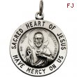 Sterling Silver 22.00 MM Sacred Heart Of Jesus Medal