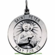 Sterling Silver 22.00 MM St. Peter Medal