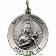 Sterling Silver 22.00 MM St. Theresa Medal