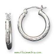 Sterling Silver 2.25mm Diamond-Cut Hoop Earrings