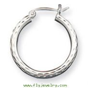 Sterling Silver 2.25mm Diamond-Cut Hoop Earrings