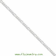 Sterling Silver 2.25mm Figaro Chain anklet