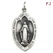 Sterling Silver 23.00X15.00 MM Miraculous Medal