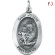 Sterling Silver 23.5 X 16.25 Oval St. Joseph Pend Medal