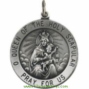 Sterling Silver 25.0 Rd Scapular Pend Medal