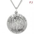 Sterling Silver 25.00 MM St. Christopher Medal