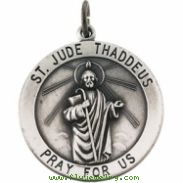 Sterling Silver 25.00 MM St. Jude Thaddeus Medal