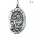 Sterling Silver 25.25 X 17.75 Oval St. Joseph Pend Medal