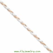 Sterling Silver 2.5mm Rose Vermeil Rope Chain