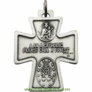 Sterling Silver 28.00X23.50 MM Cross 4-way Medal