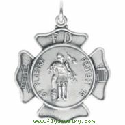 Sterling Silver 28.00X25.00 MM,ST. FLORIAN MEDAL St. Florian Medal W/out Chain