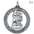 Sterling Silver 28.50 MM MEDAL ONLY Polished ST. CHRISTOPHER MEDAL W/OUT CH