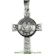 Sterling Silver 28.5x20.75 Us Army Cross