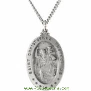 Sterling Silver 29.00X20.00 MM St. Christopher Medal