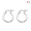 Sterling Silver 2mm Diamond Cut Hoop Earrings