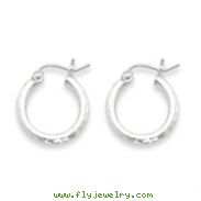 Sterling Silver 2mm Diamond Cut Hoop Earrings