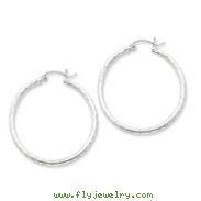 Sterling Silver 2mm Diamond Cut Hoop Earrings