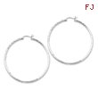 Sterling Silver 2mm Diamond Cut Hoop Earrings