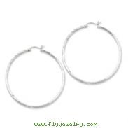 Sterling Silver 2mm Diamond Cut Hoop Earrings