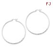 Sterling Silver 2mm Diamond Cut Hoop Earrings