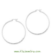 Sterling Silver 2mm Diamond Cut Hoop Earrings