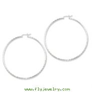 Sterling Silver 2mm Diamond Cut Hoop Earrings