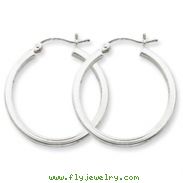 Sterling Silver 2mm Square Tube Hoop Earrings