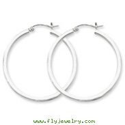 Sterling Silver 2mm Square Tube Hoop Earrings