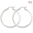 Sterling Silver 2x36mm Round Hoop Earrings