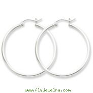 Sterling Silver 2x36mm Round Hoop Earrings