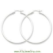 Sterling Silver 2x45mm Round Hoop Earrings