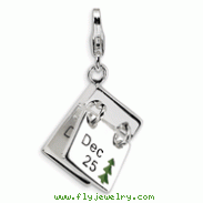 Sterling Silver 3-D Enameled Dec. 25 and Dec. 26 With Lobster Clasp Charm