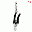 Sterling Silver 3-D Enameled Pruning Shears With Lobster Clasp Charm