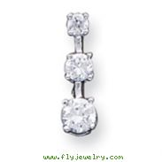 Sterling Silver 3-Stone CZ Pendant