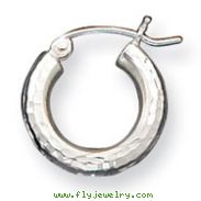 Sterling Silver 3.00mm Diamond-Cut Hoop Earrings