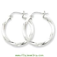 Sterling Silver 3.00mm Twisted Hoop Earrings