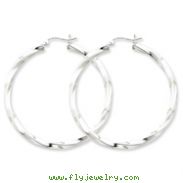 Sterling Silver 3.00mm Twisted Hoop Earrings