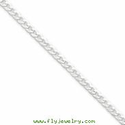 Sterling Silver 3.2mm Beveled Curb Chain