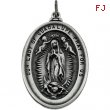 Sterling Silver 34.25 X 25.75 Oval Lady Of Guadalupe Pnd Mdl With 24 Inch Chain