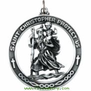 Sterling Silver 38.75 Rd St. Christopher Pend Medal