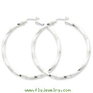 Sterling Silver 3mm Polished Twisted Hoop Earrings