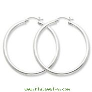 Sterling Silver 3x45 mm Round Hoop Earrings