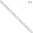 Sterling Silver 4.25mm Figaro Chain anklet